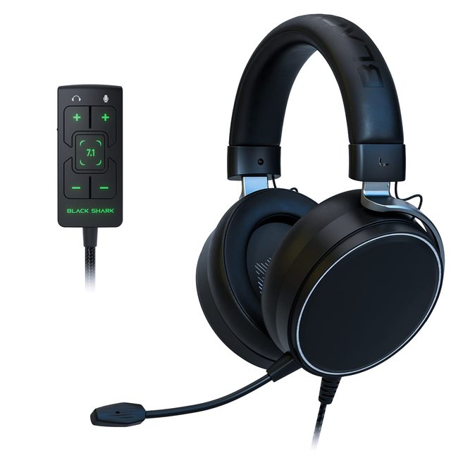 Black Shark GOBLIN X2 Gaming Headset for PC, PS4, PS5, Switch, Xbox, 7.1 Spatial Surround Sound, Detachable Noise Cancelling Mic