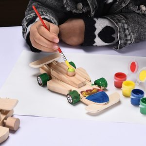 Pezzo di legno per auto da <span class=keywords><strong>corsa</strong></span> combina Kit di pittura fai da te con 10 acquerelli e accessori - Product Image 5