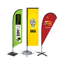 Imprimé Rectangle Vertical Publicité Bannière Exposition Événement Festival Plage Drapeaux Pole Stand Rue Personnalisé Nobori Drapeaux