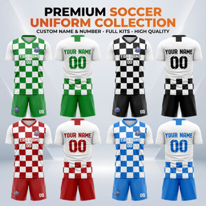 Großhandel Original Fußball-Trikotsätze Uniform Kundenspezifisch Wärmeübertragungsdruck Kurzarm 100% Polyester Spielername - Product Image 1