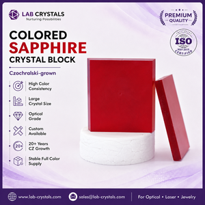 Pigeon Blood Synthetic <strong>Ruby</strong> Crystal Block Czochralski Grown <strong>Ruby</strong> for Jewelry Optical and Laser Applications Factory Direct - Product Image 1