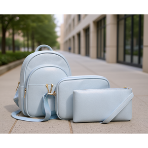 Sac à dos Oxford triple pour filles, tendance, avec port USB, léger, imprimé de luxe, pour l'été, sac d'ordinateur quotidien avec fermeture éclair - Product Image 1