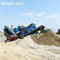ACE Group AMI1213A Usine de concassage mobile sur chenilles 250 TPH avec moteur AC et moteur diesel, crible vibrant à double étage