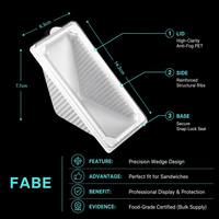 Boîte à sandwich triangulaire en RPET écologique, jetable, transparente, pour tranches de gâteau, avec service d'impression personnalisé