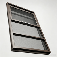 Fenêtre de sécurité moderne à trois sections avec moustiquaire en acier inoxydable et profilés en aluminium, design invisible, écologique