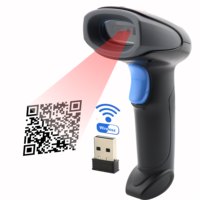 Lecteur de codes-barres sans fil portable USB RS232, code QR, longue portée