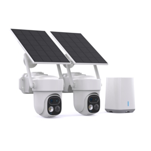 Cámara de Seguridad para Exteriores con Doble Lente de 6MP, Energía Solar, 2 Canales, Almacenamiento Local en Base Doméstica, Seguimiento por IA en la <span class=keywords><strong>Nube</strong></span>, Kit de Sistema de Seguridad para el Hogar - Product Image 1