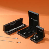 Boîte à bijoux noire personnalisée A1 avec étui pour collier, boîte pour bracelet, petit coffret, insert noir, emballage bijoux