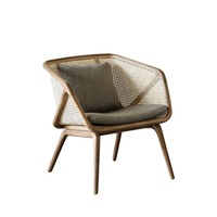 Canapé trois places en rotin massif Wabi-sabi, design sable, pour salon et loisirs à domicile