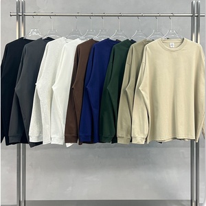 Factory Wholesale 100% Cotton <b>Long</b> <b>Sleeve</b> <b>T</b>-<b>Shirt</b> Custom Logo Heavyweight 280GSM Drop Shoulder Plain <b>Men</b> Streetwear Top <b>T</b> <b>Shirt</b> - Product Image 2