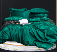 Ensemble de housse de couette en tissu polyester 100% de couleur unie drap-housse de luxe housse de couette ensemble de literie de lit écologique 4 pièces