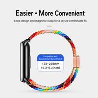Bracelet en nylon tressé pour Xiaomi Smart Band 8 9 10, sangle de remplacement réglable avec fermoir magnétique coulissant pour le sport ou l'usage quotidien