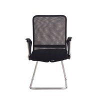 Chaise de bureau moderne H-503 en maille avec accoudoirs réglables, dossier ouvert confortable, structure en plastique et pieds en fer noir