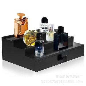 Wooden Perfume <b>Storage</b> <b>Box</b> 3 Layer With <b>Drawer</b> Black Rectangular Multipurpose Standing Type Decorative <b>Storage</b> <b>Box</b> - Product Image 4