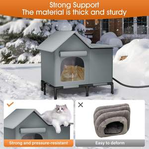מחומם לסביבה ידידותית לסביבה חיצונית לחתולים תוכי דלת בית בריחה בטוחה מבודדת בד חומר חורף עבור חתולי רחוב - Product Image 5