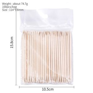 C323赛峰100pcs多功能双面指甲橙色棒角质层推手美甲修脚工具橙色木质指甲棒 - Product Image 4