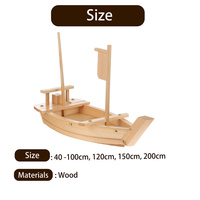 Harmony Restaurant japonais de haute qualité Restaurant descartable personnalisé 100CM Bateau à sushi en bois naturel