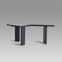 Bureau de direction moderne et minimaliste en placage de frêne noir, table d'écriture, mobilier de bureau de luxe sur mesure