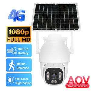 Super ahorro de energía AOV red Solar inteligente vigilancia PTZ cámara inalámbrica alimentada CCTV al aire libre 24 horas grabaciones 4G tarjeta SIM - Product Image 1
