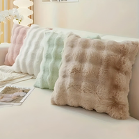 Housse de coussin décorative en peluche bulle de couleur unie, coussin moelleux pour canapé, chambre et décoration intérieure