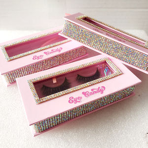 カスタマイズまつげ包装卸売バルク3d 25mmミンクピンクまつげケースグリッターダイヤモンドまつげパッケージカスタムロゴラッシュボックス - Product Image 6