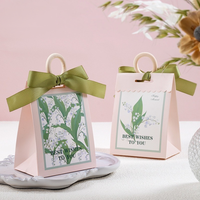 Personnalisation de nouvelles poignées d'anneaux en bois boîte cadeau boîtes cadeau en papier carton mariages anniversaires boîte cadeau élégante fermeture ruban