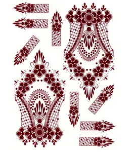 Adesivos personalizados para tatuagem de henna, 2023, adesivos à prova d'água, vermelho, preto e marrom, de henna