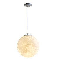 Lustre suspendu LED en PVC imprimé en 3D, design Ligne de pêche, Lune et Planètes, commande par câble, pour Chambres d'enfants et Salles à manger