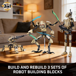 HTL Nuevo Diseño 3 en 1, Set de Bloques de Construcción de <span class=keywords><strong>Guerra</strong></span> Espacial, Figuras Transformables de Robot <span class=keywords><strong>del</strong></span> <span class=keywords><strong>Futuro</strong></span> y Avión de Combate, Juguetes para Niños y Adultos - Product Image 2