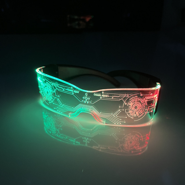 LED Light up Glasses Neon Luminous Glasses Adults Rave Cosplay Goggles for Bar Birthday Party DJ Stage Performance Props