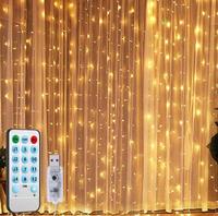 Guirlande lumineuse USB Twinkle 3x3m en cuivre, 300 LED, avec fonction musique et voix, 12 modes, télécommande, pour Noël