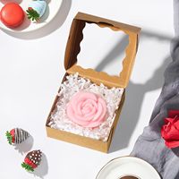 Boîtes cadeaux en papier blanc 3"x3"x1.5" avec fenêtre transparente pour savons, biscuits, chocolats, truffes et pour présenter vos friandises faites maison
