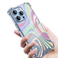 Coque de téléphone rigide en TPU antichoc à motif ondulé mignon simple pour iPhone 15 Pro Max Heart Business Design 17 AIR