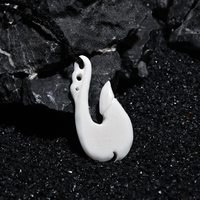 GX008 Hawaii Surfer Jewelry Handmade Yak Bone Fish Hook Pendant Rope New Zealand Maori Tribal Choker for Women Men Gift Necklace