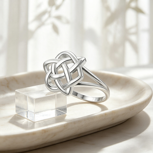 Personalized Custom 925 Sterling Silver Rhodium Plated Trendy Celtic Heart Knot <b>Ring</b> Comfortable Wear Tarnish Resistant Wedding - Product Image 4
