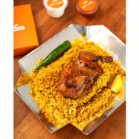 Boîte à lunch jetable personnalisée avec logo, boîte à emporter en papier plié octogonale pour poulet grillé, Bukhari Mandi, boîte à riz, bol