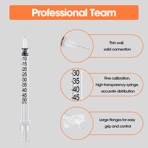 Disposable Safety 30 <strong>Gauge</strong> Veterinary Insulin <strong>Syringe</strong> with <strong>Needle</strong> for Cattle 0.5ml/1ml Capacity - Product Image 3