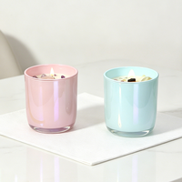 Lilin Pilar Mewah Buatan Tangan dari Lilin Kedelai dengan Kristal Batu dan Bunga Kering untuk Dekorasi Rumah Ramadan Natal Yoga/Meditasi Bar