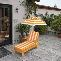 Chaise longue pliante moderne en bois en forme de S pour l'extérieur, empilable, avec tissu en maille portable pour bain de soleil