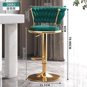 Restaurant Commercial Furniture Metal Frame Swivel High Dining Bar Chair Gold Hot-sale Light Luxury Velvet <strong>Leather</strong> <strong>Barstool</strong> - Product Image 5