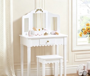 Nouvelle table de maquillage <span class=keywords><strong>en</strong></span> <span class=keywords><strong>bois</strong></span> de luxe pour enfants avec miroir, ensemble de jeu de <span class=keywords><strong>cuisine</strong></span> pour les enfants de 2 à 7 ans, unisexe. QU0004 - Product Image 2
