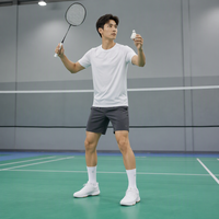 Chaussettes de badminton blanches mi-mollet, tricot côtelé, respirantes, antidérapantes, pour hommes et femmes, avec revers imprimé automne