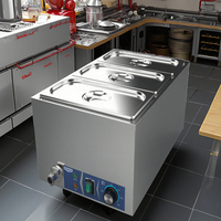 Bain Marie électrique en acier inoxydable haute puissance 1200W Bain-marie Buffet contrôle de la température soupe Bain Marie présentoir chauffe-aliments