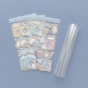 Kit d'autocollants 3D personnalisés DIY Scènes Pluvieuses <span class=keywords><strong>Chat</strong></span> Lavage Anti-stress en PET - Product Image 4