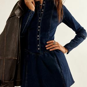 Vestido Mini Vaquero de Cintura Media para Mujer, Estilo Casual, Transpirable, Corte en A, Alta Calidad, Personalizado, 2025 - Product Image 2