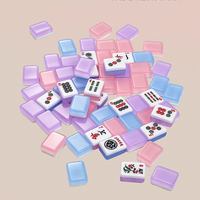 Jeu de Mahjong Américain Moderne de Luxe en Acrylique Effet Gelée, Tuiles Sculptées à la Main, Jeu de Société Portable de Qualité Professionnelle pour Fêtes