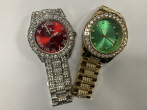 Trong Kho Trung Quốc Thạch Anh Phong Trào Kim Cương Đồng Hồ Chất Lượng Tốt Iced out Bling Bling Pha Lê Đồng Hồ Phụ Nữ - Product Image 5