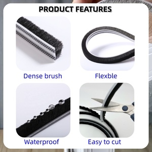 Accesorios para Puertas y Ventanas de Aluminio, <span class=keywords><strong>Burlete</strong></span> de Lana para Sellado de Ventanas, para Puertas de Garaje, Tiras Deslizantes de Sellado - Product Image 2