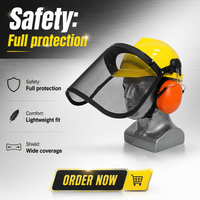 Casques de sécurité anti-choc en ABS en forme de V avec protège-oreilles et filet pour l'escalade et la construction, 4 points de suspension