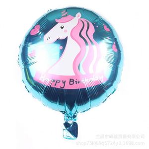 18Inch Unicorn Foil <b>Balloon</b> <b>Round</b> Shape Happy Birthday Helium Aluminum for <b>Balloons</b> Wholesale - Product Image 3